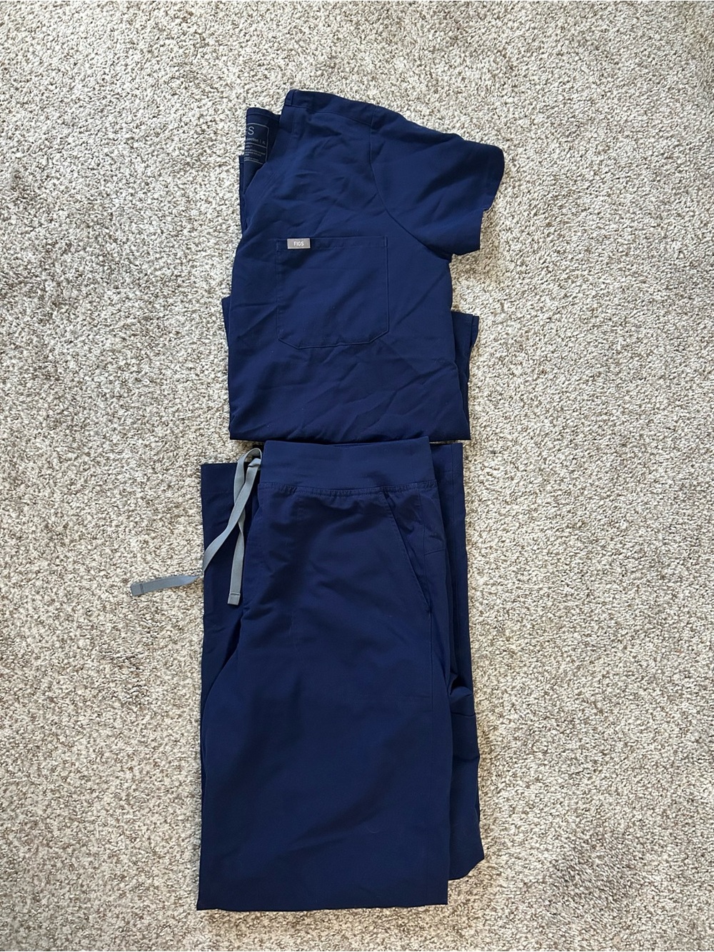 Figs Navy Scrub Set L/Tall Isabell Wide Leg